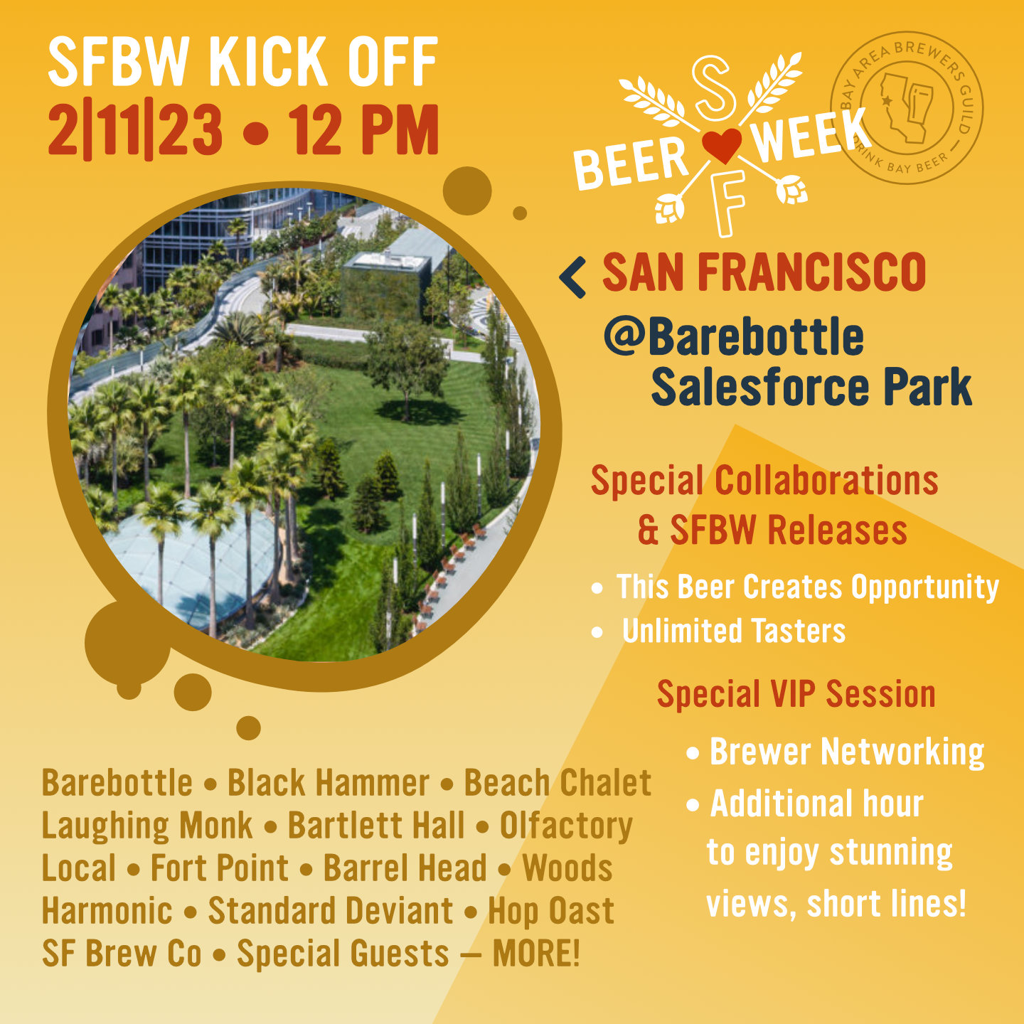 San Francisco Kick Off at Barebottle Salesforce Park